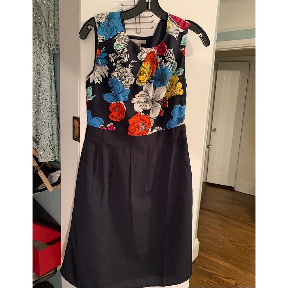 Banana republic navy and floral dress